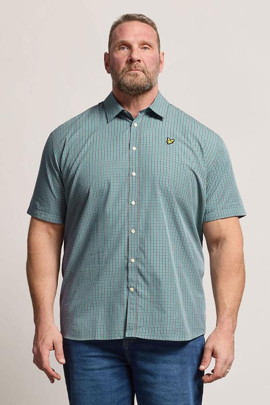  LYLE & SCOTT Big & Tall Chemise bleue à carreaux fins