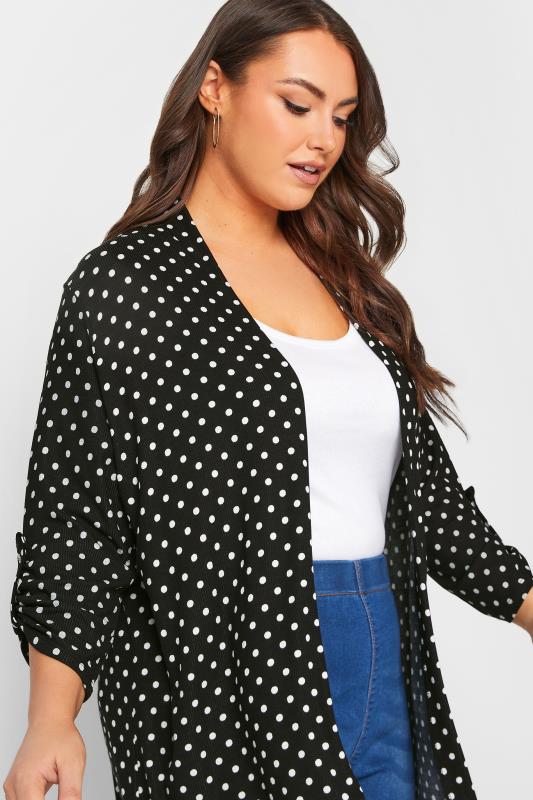 YOURS Curve Plus Size Black Polka Dot Cardigan | Yours Clothing  4