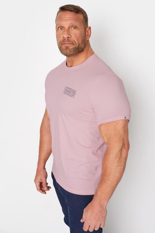 Plus Size  PENGUIN MUNSINGWEAR Big & Tall Pink Printed Logo T-Shirt
