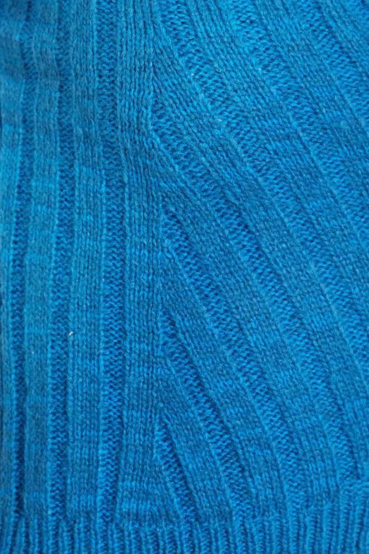 Petite Blue V-Neck Ribbed Knitted Vest Top 6