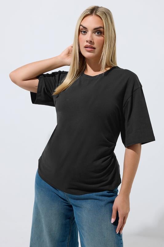  LIMITED COLLECTION camiseta negra con cintura fruncida