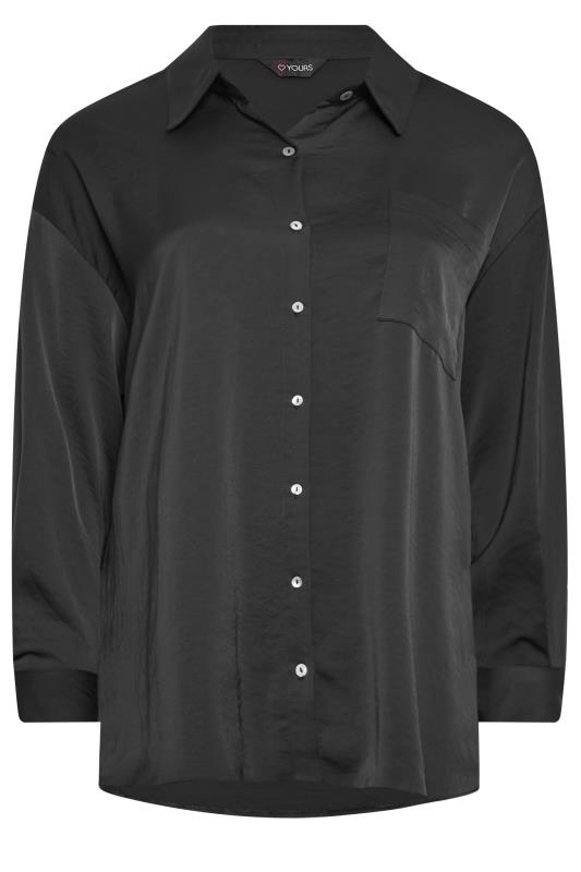 YOURS Curve Black Button Through Shirt | Yours Clothing 6