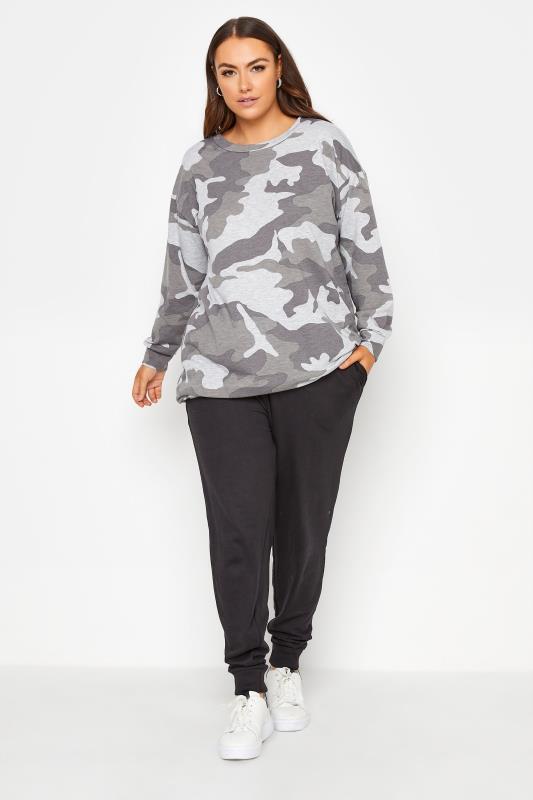 Plus Size Grey Camo Print Sweatshirt | Yours Clothing 2
