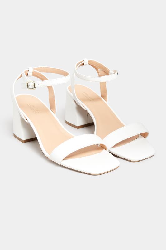 LIMITED COLLECTION White Block Heel Sandals In Wide E Fit & Extra Wide EEE Fit| Yours Clothing 2