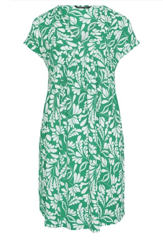 EVANS Plus Size Green Leaf Print Midi Dress | Evans 5