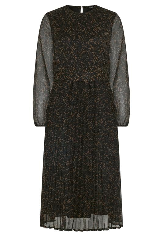  M&Co Black Abstract Spot Pleated Midi Dress