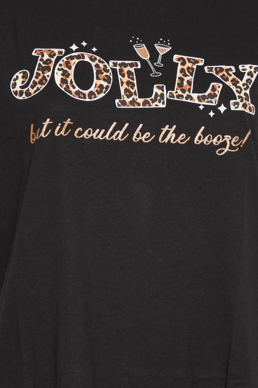 LIMITED COLLECTION Curve Black 'Jolly' Slogan Christmas T-Shirt | Yours Clothing 6