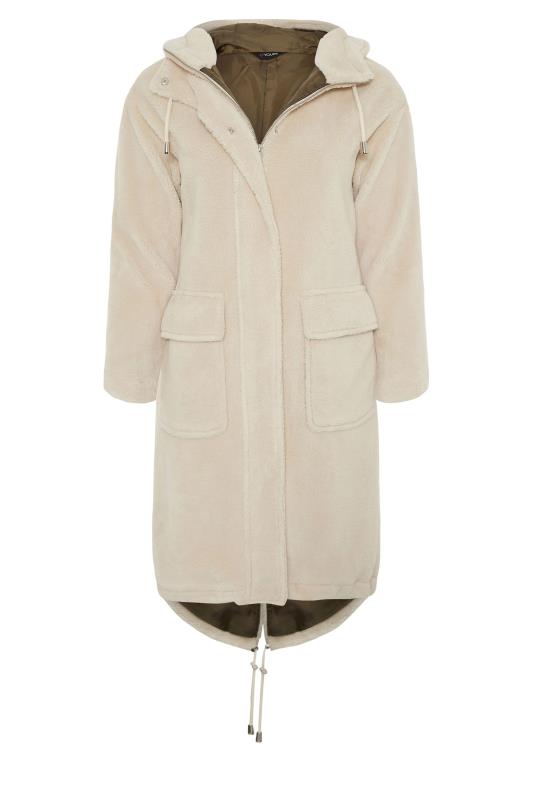 LIMITED COLLECTION Curve Cream Teddy Longline Parka Coat_F.jpg
