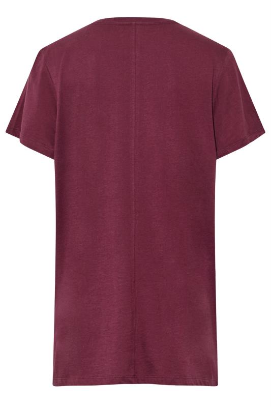 LTS Tall Burgundy Red Placket Pyjama Top | Long Tall Sally 8