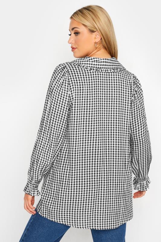 LIMITED COLLECTION Curve Black Gingham Collar Shirt 3