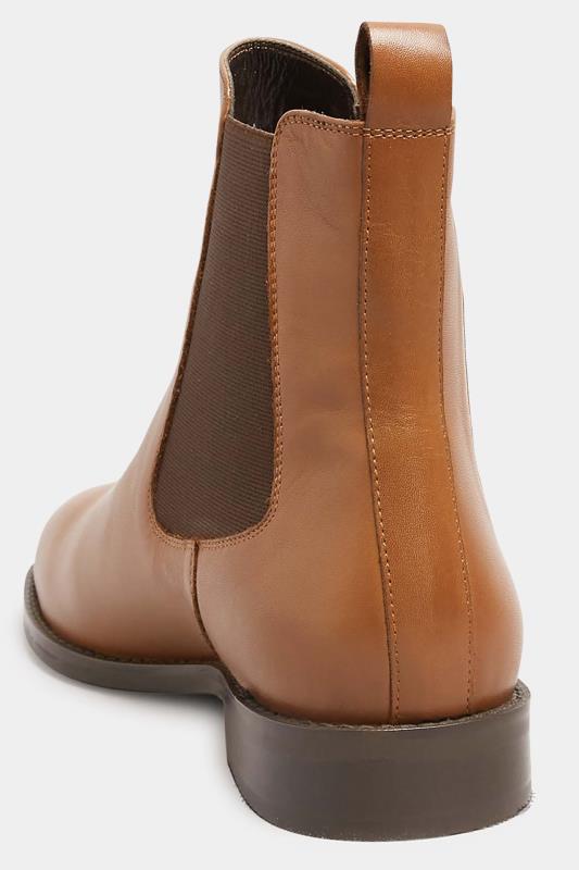 LTS Tan Brown Leather Chelsea Boots In Standard Fit | Long Tall Sally 4