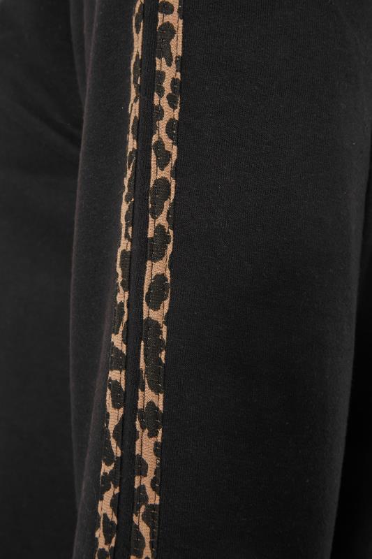 Plus Size Black Animal Print Varsity Stripe Sweatshirt | Yours Clothing 8