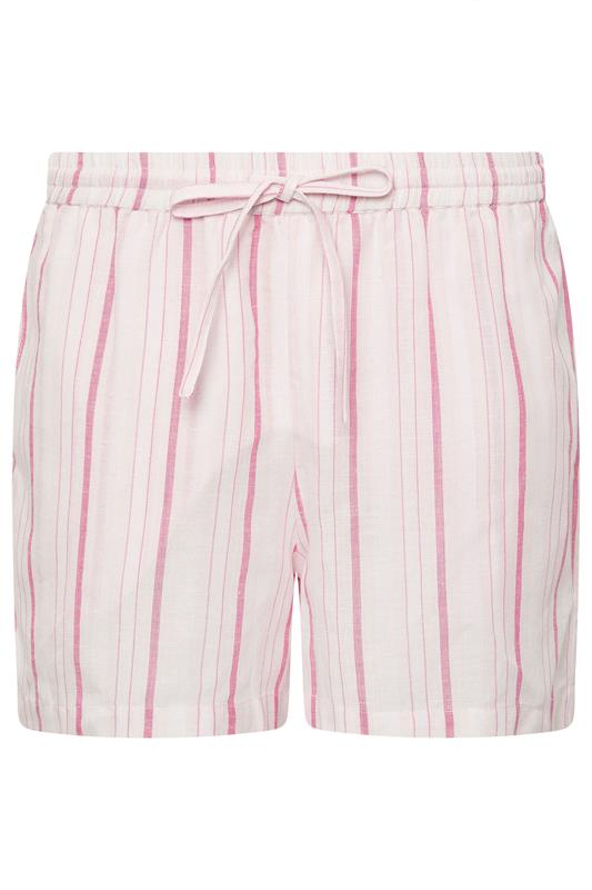 PixieGirl Petite Women's Pink Stripe Linen Shorts | PixieGirl 6
