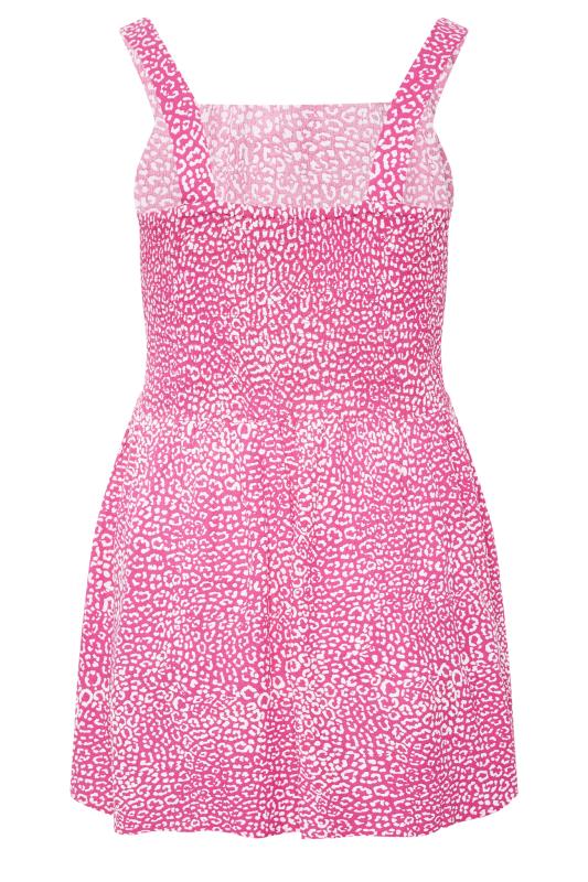YOURS Plus Size Curve Pink Animal Print Crinkle Vest Top | Yours Clothing  7