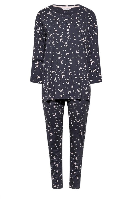 Plus Size Grey Moon & Star Pyjama Set | Yours Clothing 6