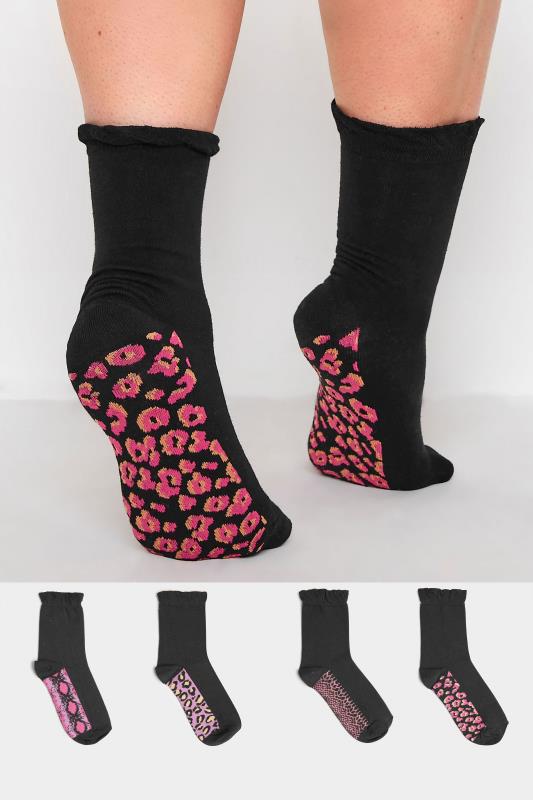 4 PACK Black Animal Footbed Ankle Socks_A.jpg