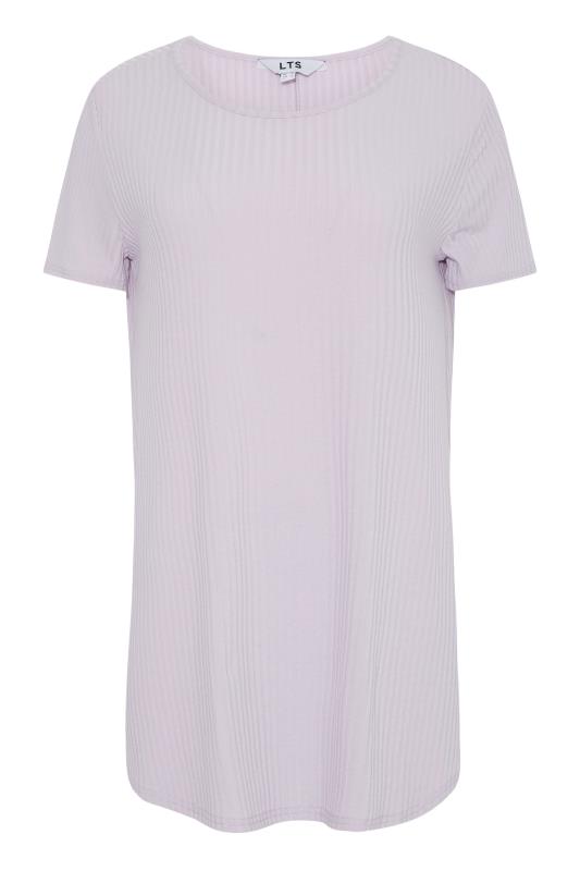 LTS Tall Lilac Purple Short Sleeve Ribbed Swing Top 5
