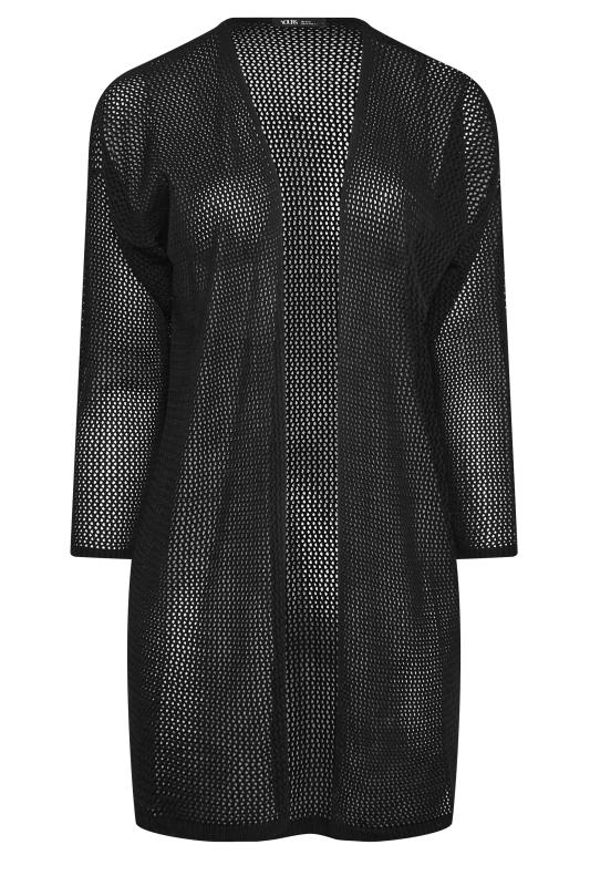 YOURS Curve Plus Size Black Mesh Cardigan | Yours Clothing  6