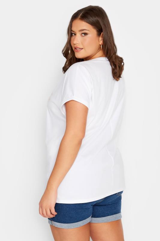 YOURS Plus Size White Lips Print T-Shirt | Yours Clothing 3