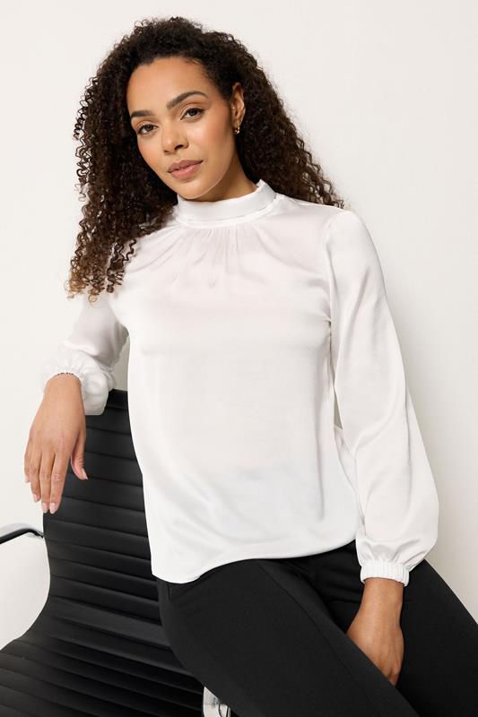  M&Co White Tie Back Blouse