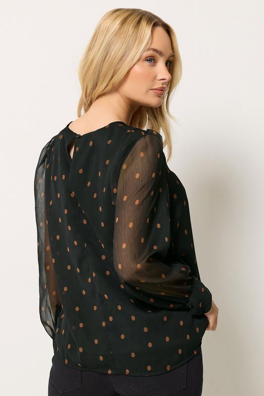 M&Co Women's Black Polka Dot Chiffon Blouse | M&Co 2