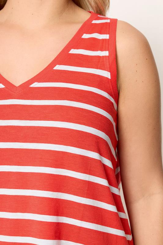 YOURS Plus Size Orange Stripe Vest Top | Yours Clothing 4