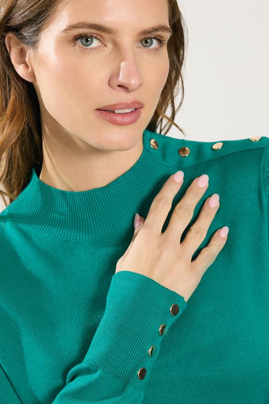 M&Co Green Button Turtle Neck Jumper | M&Co 4