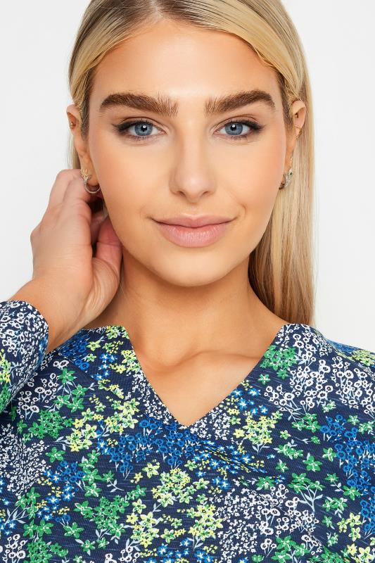 M&Co 2 Pack Blue Ditsy Floral Notch Neck Long Sleeve Tops | M&Co 7