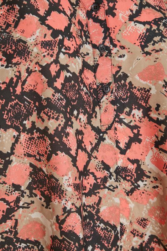 Curve Pink Snake Print Grown On Sleeve Shirt 4