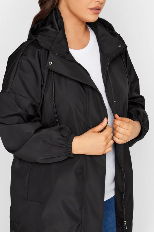 YOURS LUXURY Curve Black Longline Raincoat | Yours Clothing 4