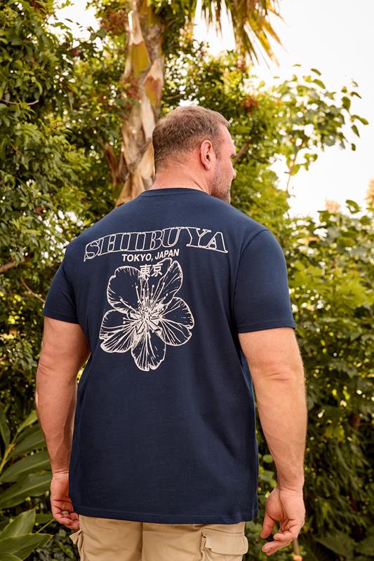  BadRhino Big & Tall T-shirt bleu marine à imprimé graphique « Shibuya Tokyo »