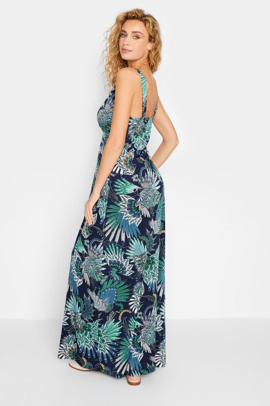LTS Tall Women's Blue Floral Print V-Neck Sleeveless Maxi Dress | Long Tall Sally 3
