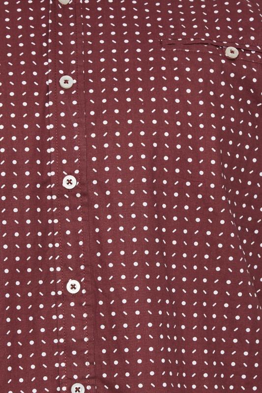 D555 Big & Tall Burgundy Red Spot Button Shirt | BadRhino 2