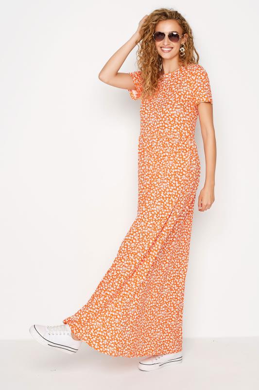 LTS Tall Orange Ditsy Print Maxi Dress 2