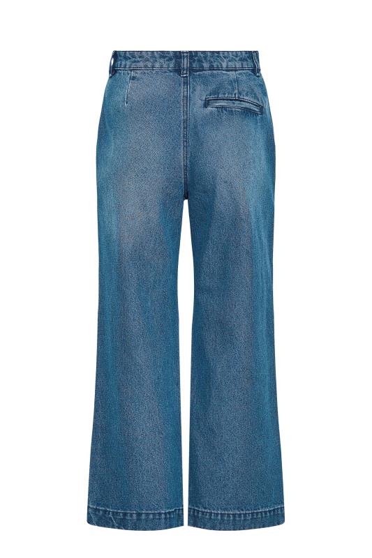 Petite Blue Wide Leg Denim Jeans 5