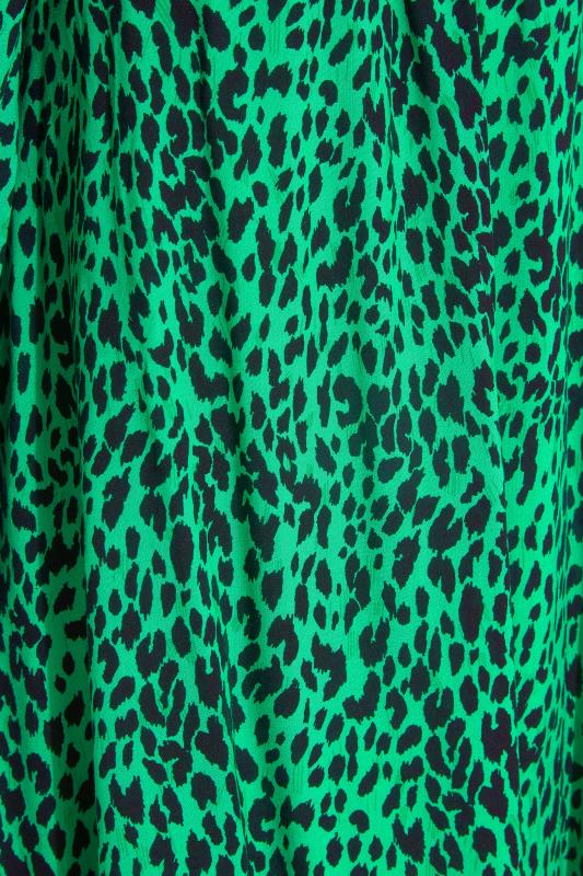LTS Tall Green Leopard Print Shirred Top 5