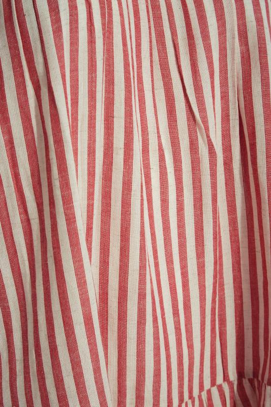 YOURS LONDON Curve Red & White Stripe Smock Top 4