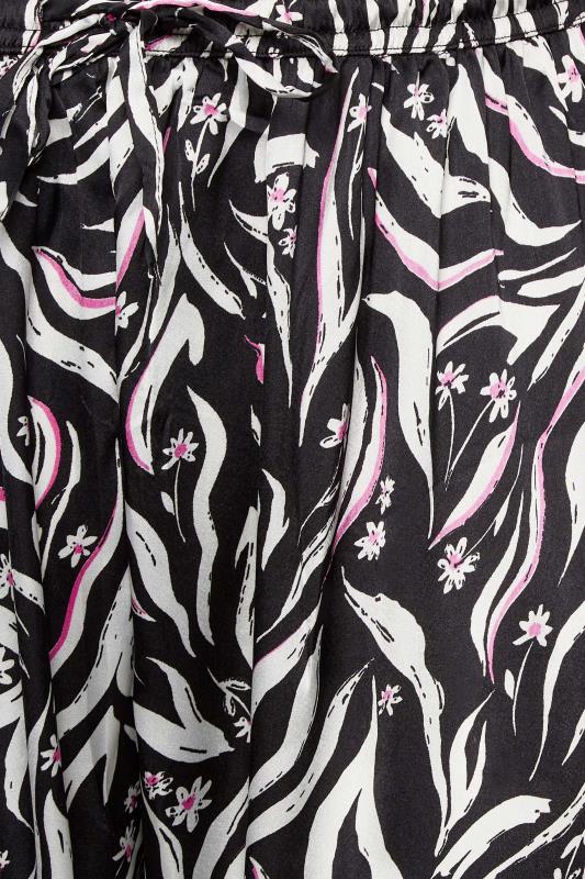 YOURS Plus Size Black Animal Print Satin Pyjama Bottoms | Yours Clothing 3