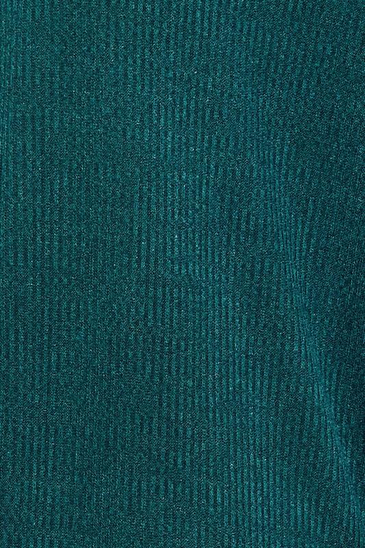 Curve Plus Size Teal Green Ribbed Cardigan | Yours Clothing  5