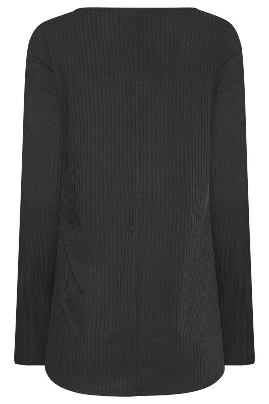 LTS Tall Black Ribbed Cut Out Top 7