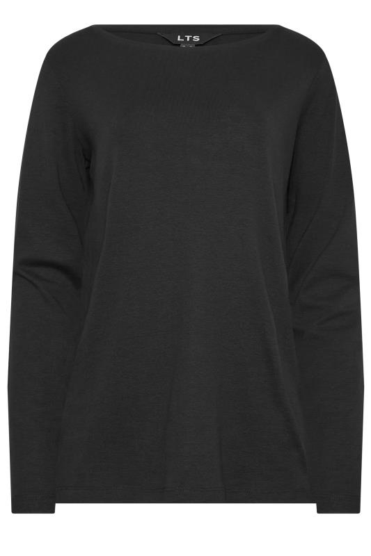 LTS Tall Women's Black Crew Neck Long Sleeve Cotton T-Shirt | Long Tall Sally 6