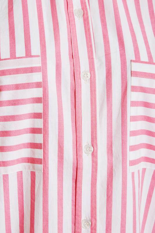 LTS Tall Pink Stripe Oversized Cotton Shirt 5