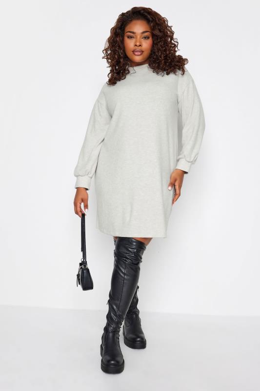 YOURS Plus Size White Soft Touch Jumper Dress | Yours Clothing 3