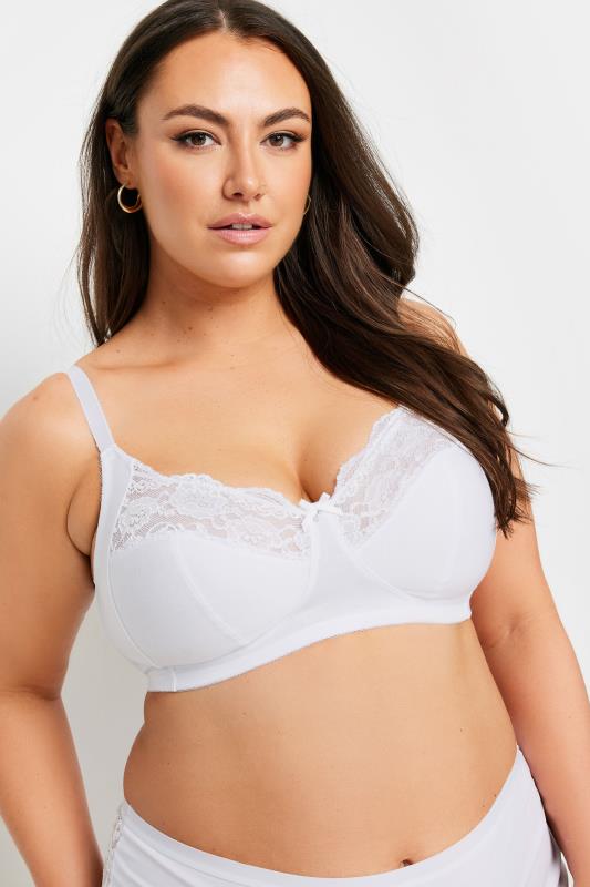 YOURS Plus Size 2 PACK Pink & White Non-Padded Non-Wired Bras | Yours Clothing 4