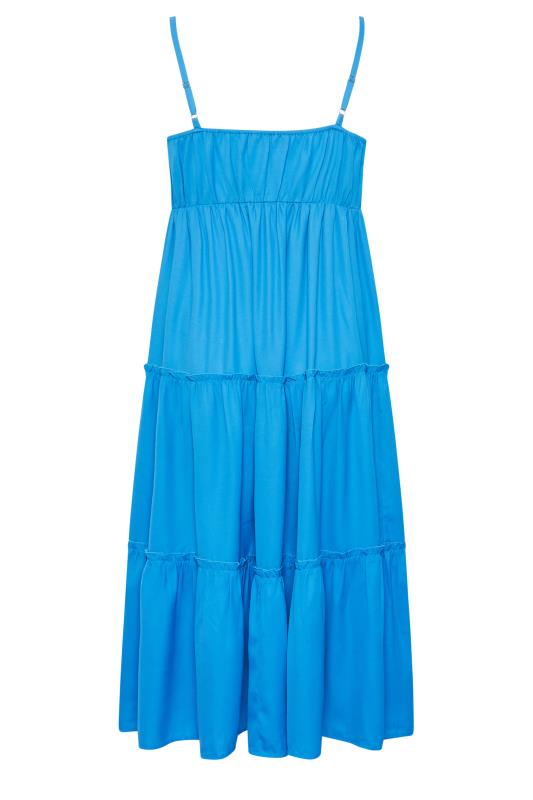 LIMITED COLLECTION Plus Size Curve Blue Crochet Tiered Midaxi Dress | Yours Clothing   7