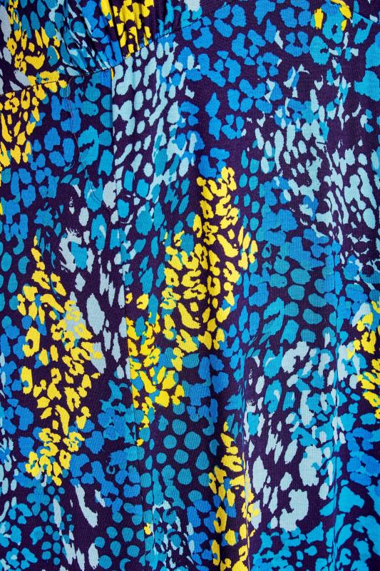 YOURS LONDON Plus Size Blue Animal Print Keyhole Maxi Dress | Yours Clothing 5