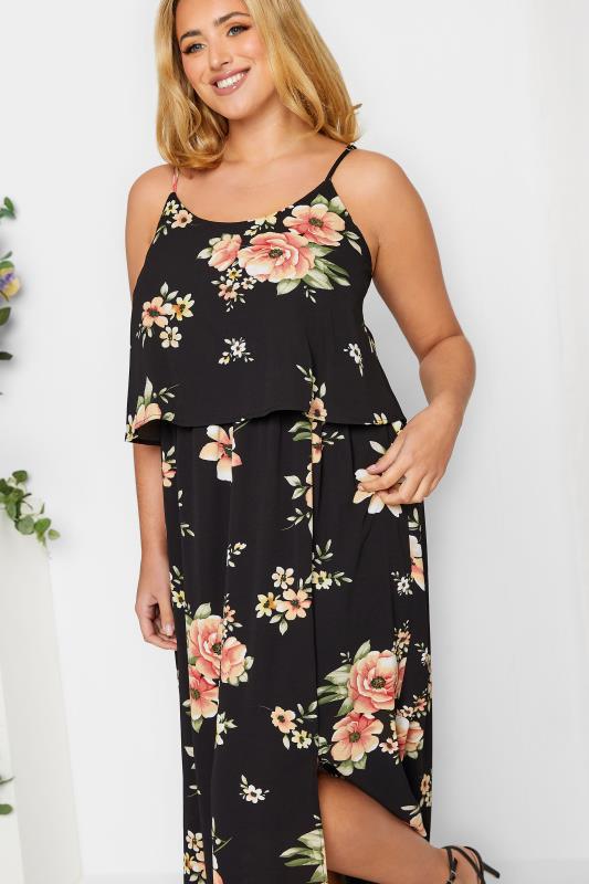 YOURS LONDON Curve Black Floral Overlay Maxi Dress | Yours Clothing 4