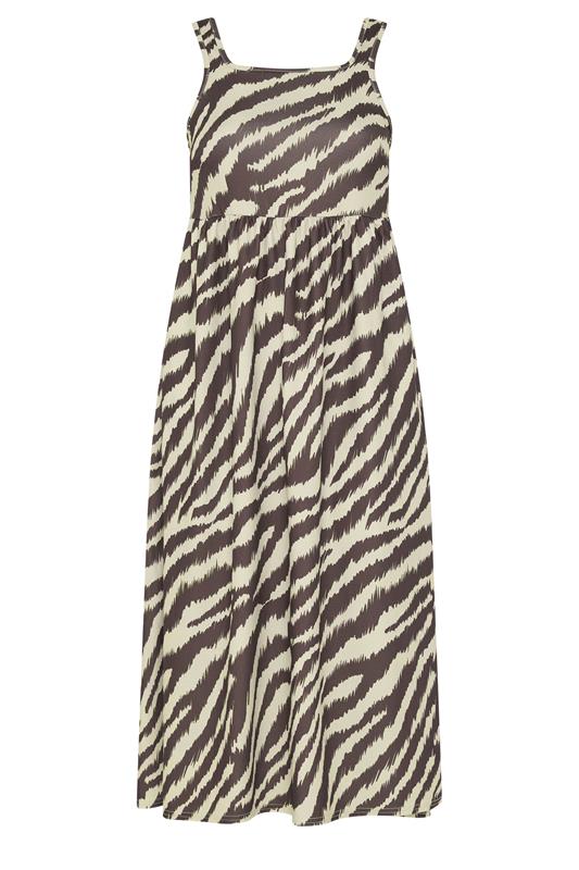 LIMITED COLLECTION Plus Size Brown Zebra Strappy Dress | Yours Clothing 5