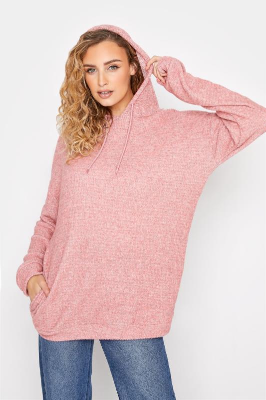 LTS Tall Pink Ribbed Soft Touch Hoodie 4