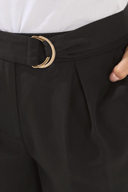 PixieGirl Petite Women's Black Belted Wide Leg Trousers | PixieGirl 4